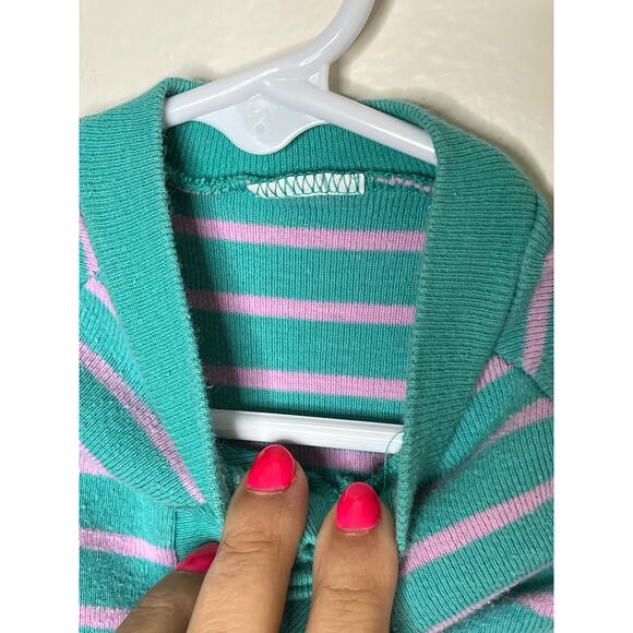 Vtg 90s 90s Original Long Johns 3M Striped Sleeper Pajama Sleepsuit Baby - Picture 4 of 6